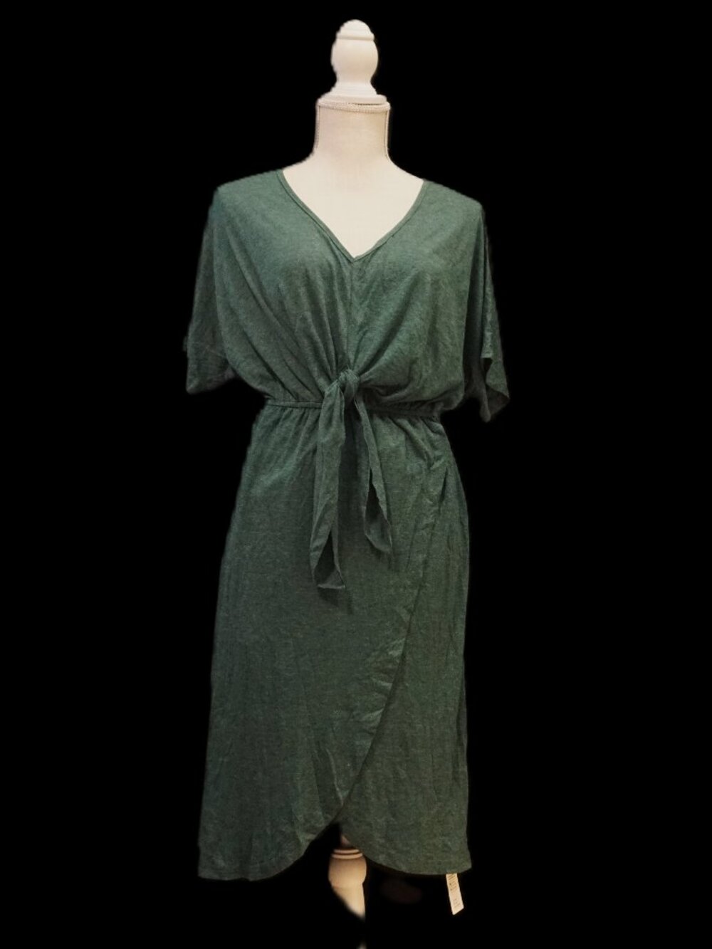 CupShe Heather Green Soft Knotted Elastic Waist Dress Resort Wear Women’s Small